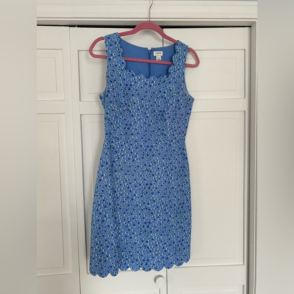 J. Crew - Sheath midi scalloped dress, Size 2